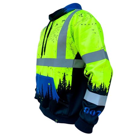 SAFETYSHIRTZ SS360 Alaska Class 3 Hoodie, Safety Green, L 66111303L